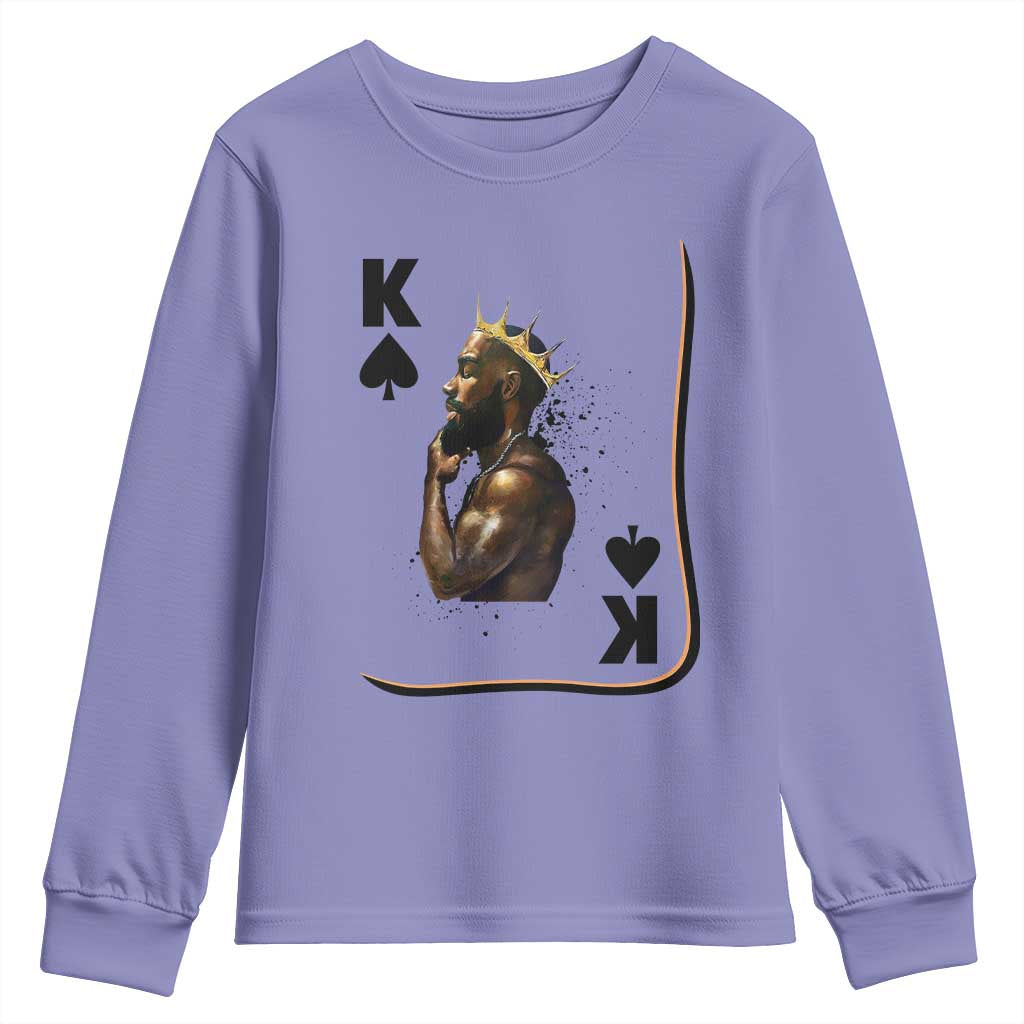 King Of Spades Black Man Youth Sweatshirt African American Men Pride TS12 Violet Print Your Wear