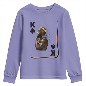 King Of Spades Black Man Youth Sweatshirt African American Men Pride TS12 Violet Print Your Wear