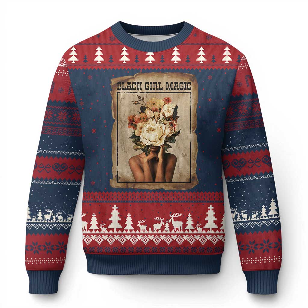 Black Girl Magic Ugly Christmas Sweater Feminist Black Women In History TS12 Navy Red Print Your Wear