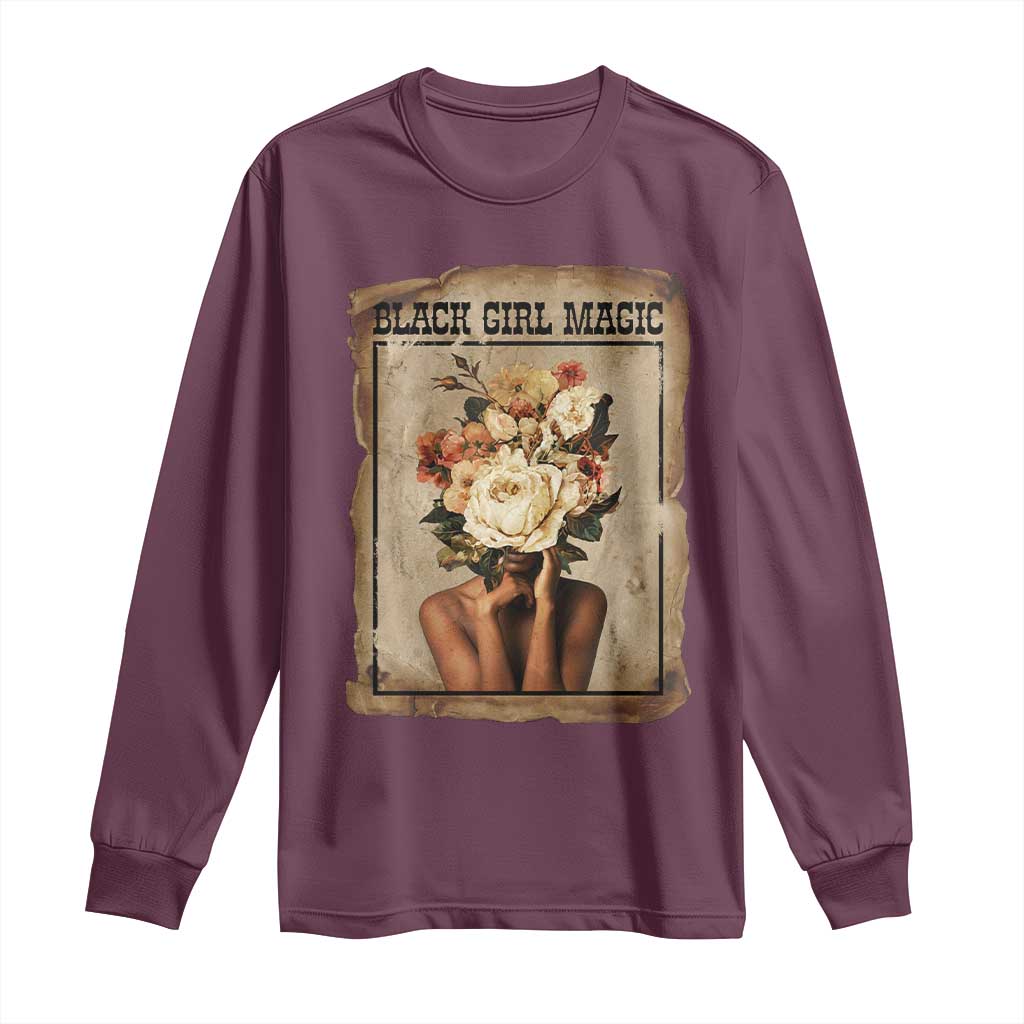 Black Girl Magic Long Sleeve Shirt Feminist Black Women In History TS12 Maroon Print Your Wear
