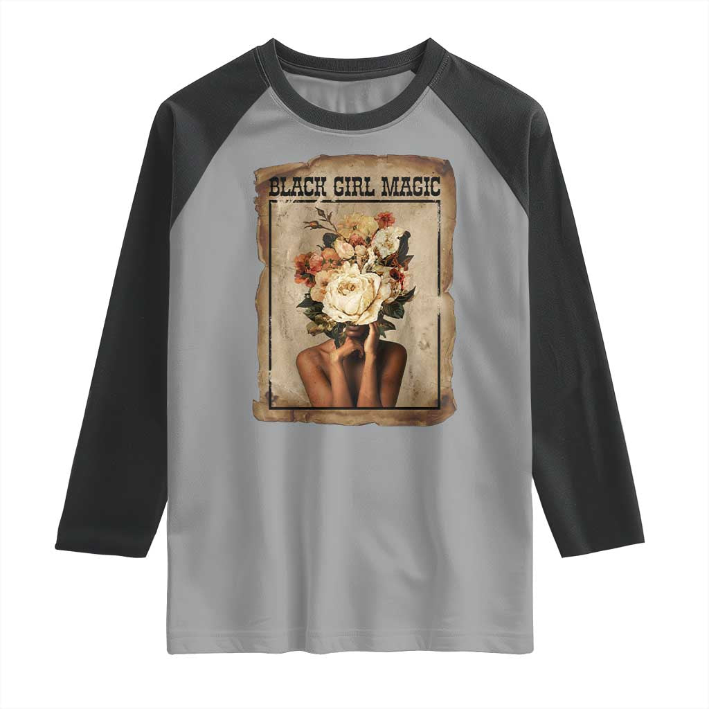Black Girl Magic Raglan Shirt Feminist Black Women In History TS12 Sport Gray Black Print Your Wear