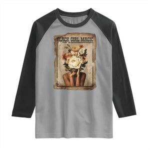 Black Girl Magic Raglan Shirt Feminist Black Women In History TS12 Sport Gray Black Print Your Wear