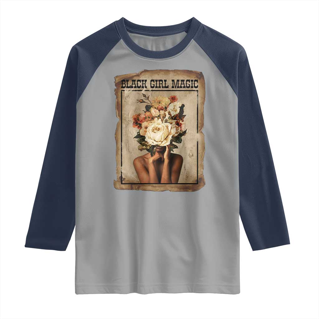 Black Girl Magic Raglan Shirt Feminist Black Women In History TS12 Sport Gray Navy Print Your Wear