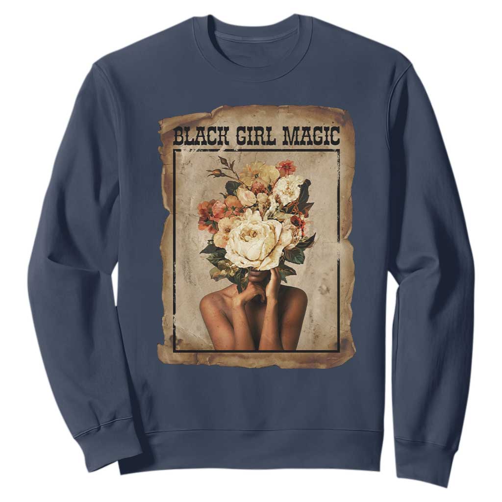 Black Girl Magic Sweatshirt Feminist Black Women In History TS12 Navy Print Your Wear