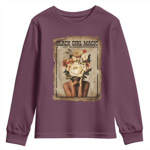 Black Girl Magic Youth Sweatshirt Feminist Black Women In History TS12 Maroon Print Your Wear