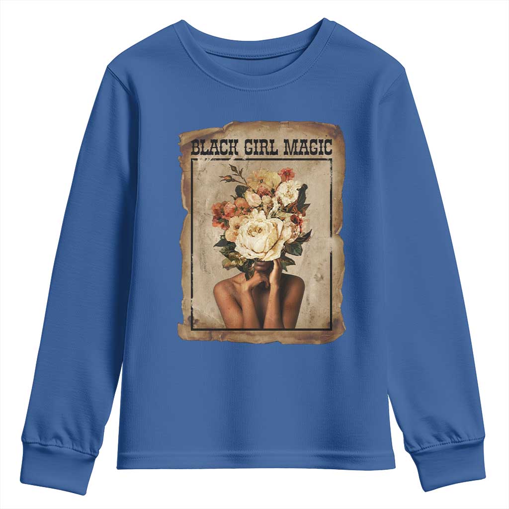 Black Girl Magic Youth Sweatshirt Feminist Black Women In History TS12 Royal Blue Print Your Wear