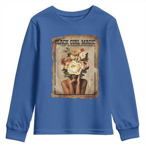 Black Girl Magic Youth Sweatshirt Feminist Black Women In History TS12 Royal Blue Print Your Wear