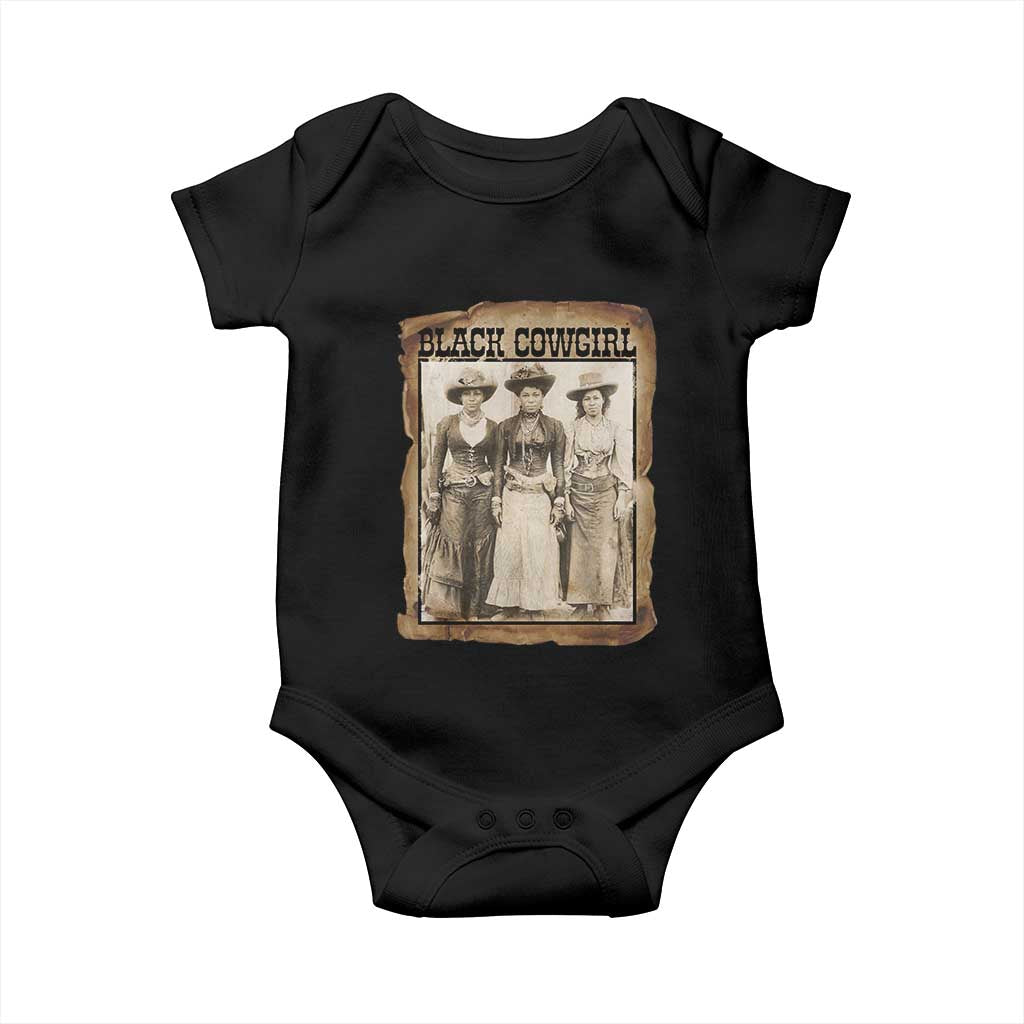 Black Cowgirl Pride Baby Onesie Western Black History Month Gift TS12 Black Print Your Wear