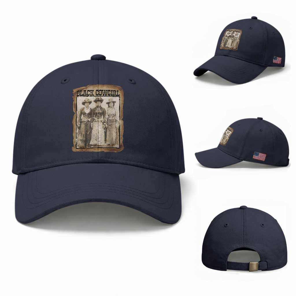 Black Cowgirl Pride Baseball Cap Western Black History Month Gift TS12 Baseball Cap Universal Fit Navy Print Your Wear