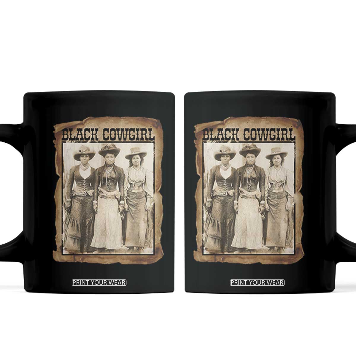 Black Cowgirl Pride Coffee Mug Western Black History Month Gift TS12 Black Print Your Wear