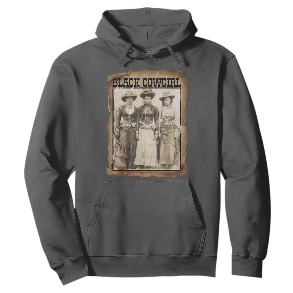 Black Cowgirl Pride Hoodie Western Black History Month Gift TS12 Dark Heather Print Your Wear