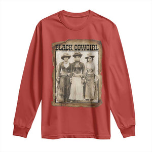 Black Cowgirl Pride Long Sleeve Shirt Western Black History Month Gift TS12 Red Print Your Wear