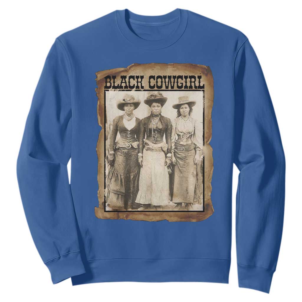 Black Cowgirl Pride Sweatshirt Western Black History Month Gift TS12 Royal Blue Print Your Wear