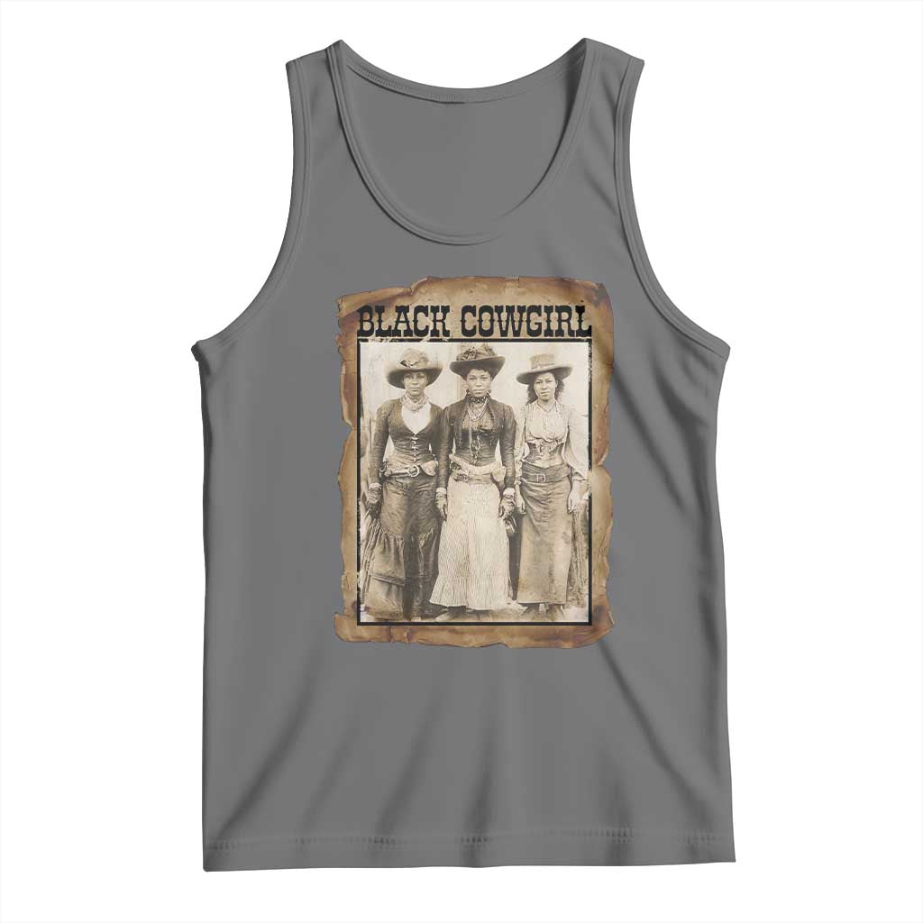 Black Cowgirl Pride Tank Top Western Black History Month Gift TS12 Black Heather Print Your Wear