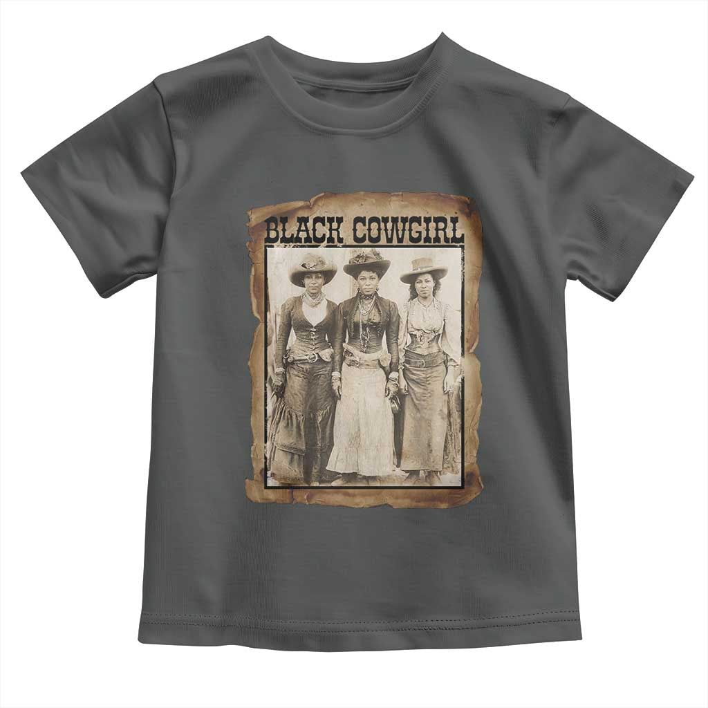 Black Cowgirl Pride Toddler T Shirt Western Black History Month Gift TS12 Dark Heather Print Your Wear