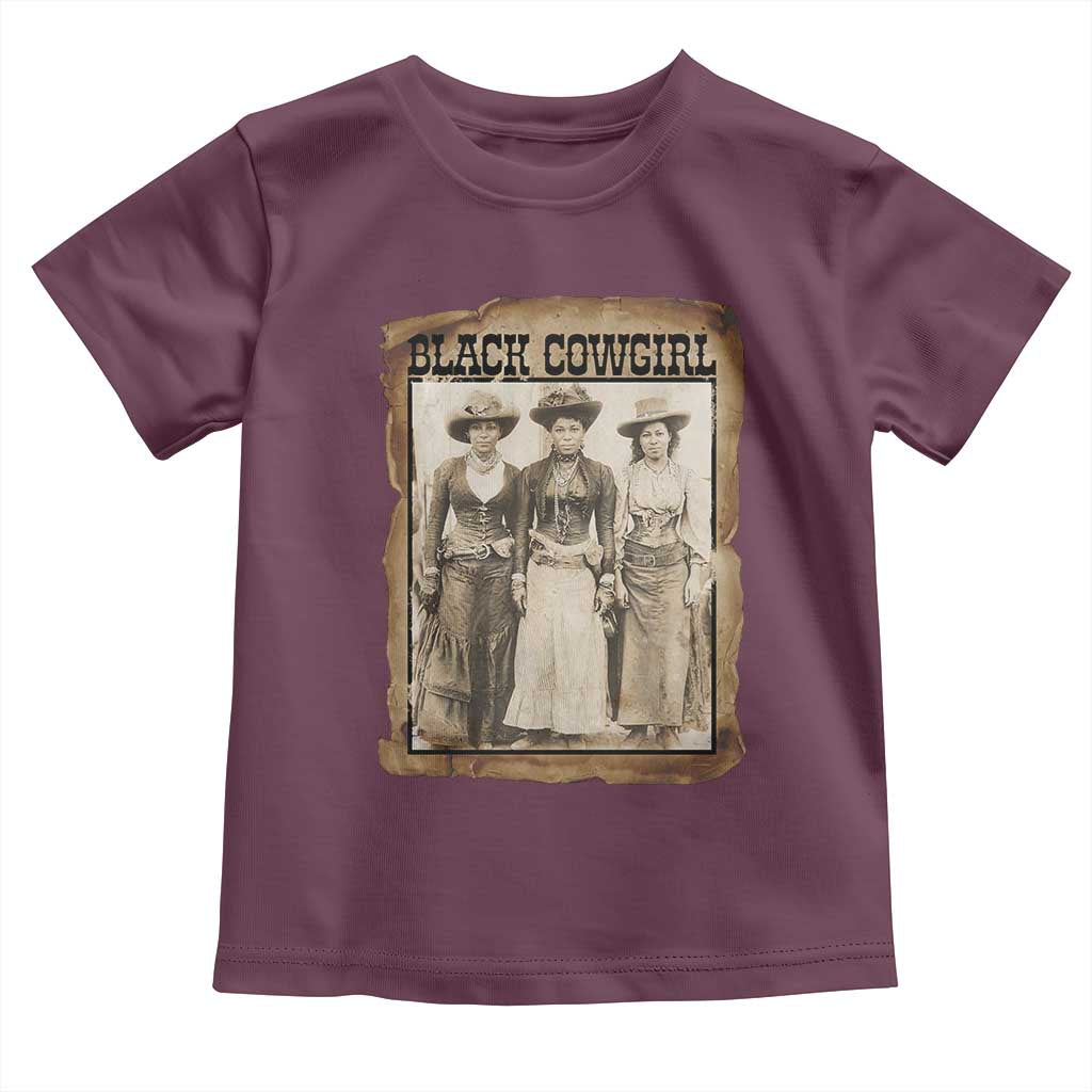 Black Cowgirl Pride Toddler T Shirt Western Black History Month Gift TS12 Maroon Print Your Wear