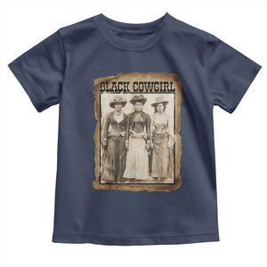 Black Cowgirl Pride Toddler T Shirt Western Black History Month Gift TS12 Navy Print Your Wear