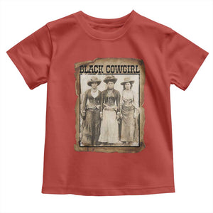 Black Cowgirl Pride Toddler T Shirt Western Black History Month Gift TS12 Red Print Your Wear