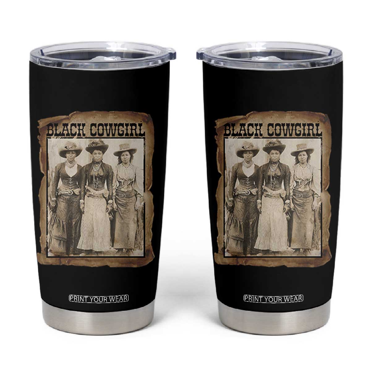 Black Cowgirl Pride Tumbler Cup Western Black History Month Gift TS12 Black Print Your Wear
