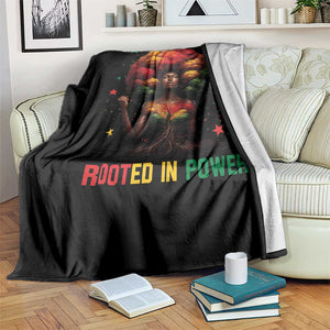 Melanin Queen Rooted In Power Throw Blanket African American Afro Tree Of Life TS12 Print Your Wear