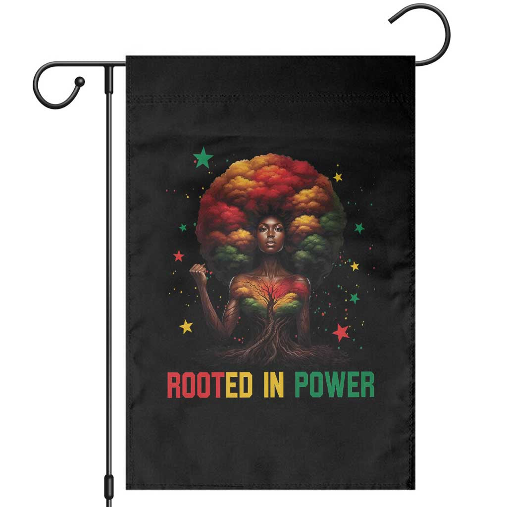 Melanin Queen Rooted In Power Garden Flag African American Afro Tree Of Life TS12 Black Print Your Wear