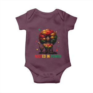 Melanin Queen Rooted In Power Baby Onesie African American Afro Tree Of Life TS12 Maroon Print Your Wear