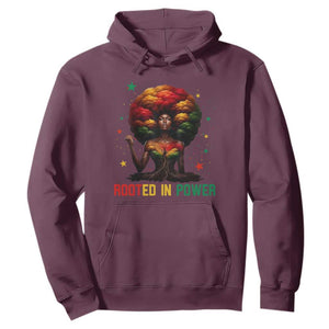 Melanin Queen Rooted In Power Hoodie African American Afro Tree Of Life TS12 Maroon Print Your Wear