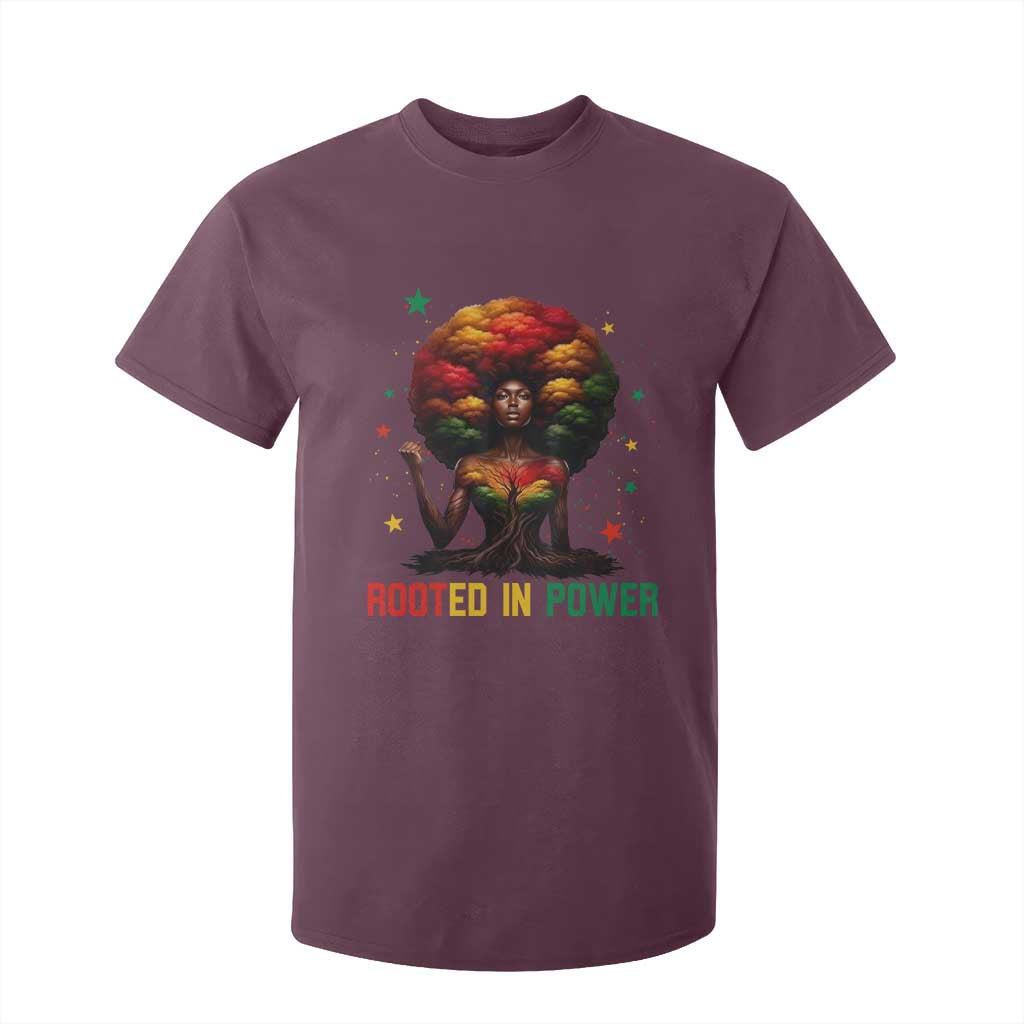 Melanin Queen Rooted In Power T Shirt For Kid African American Afro Tree Of Life TS12 Maroon Print Your Wear