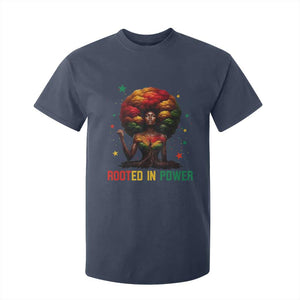Melanin Queen Rooted In Power T Shirt For Kid African American Afro Tree Of Life TS12 Navy Print Your Wear