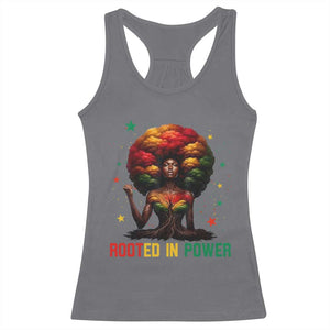 Melanin Queen Rooted In Power Racerback Tank Top African American Afro Tree Of Life TS12 Charcoal Print Your Wear