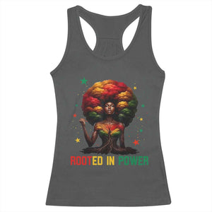 Melanin Queen Rooted In Power Racerback Tank Top African American Afro Tree Of Life TS12 Dark Heather Print Your Wear