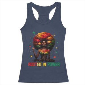 Melanin Queen Rooted In Power Racerback Tank Top African American Afro Tree Of Life TS12 Navy Print Your Wear