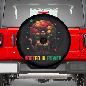Melanin Queen Rooted In Power Spare Tire Cover African American Afro Tree Of Life TS12 Black Print Your Wear