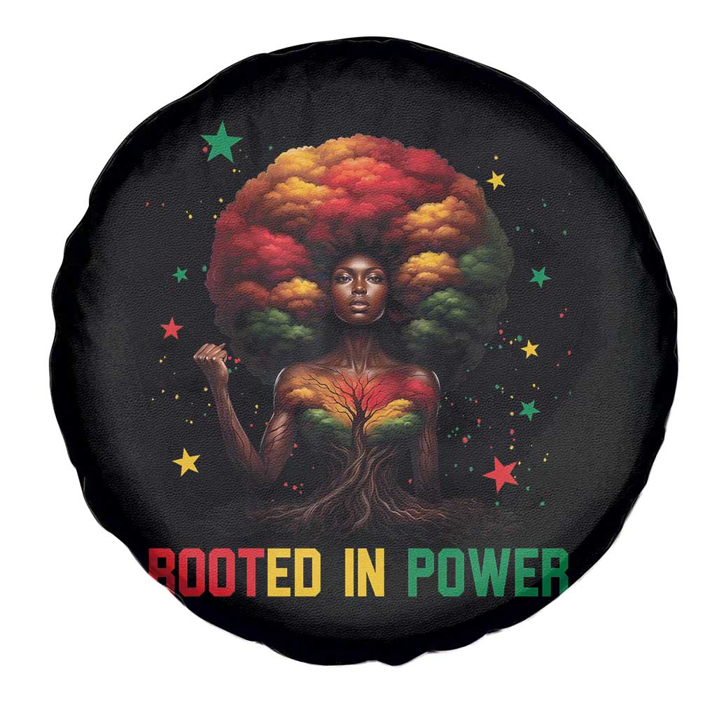 Melanin Queen Rooted In Power Spare Tire Cover African American Afro Tree Of Life TS12 Print Your Wear
