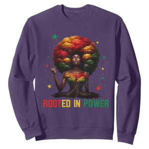 Melanin Queen Rooted In Power Sweatshirt African American Afro Tree Of Life TS12 Purple Print Your Wear