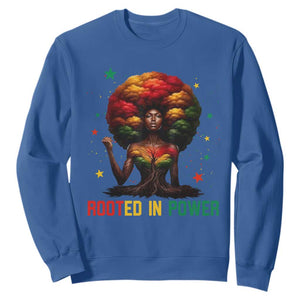 Melanin Queen Rooted In Power Sweatshirt African American Afro Tree Of Life TS12 Royal Blue Print Your Wear