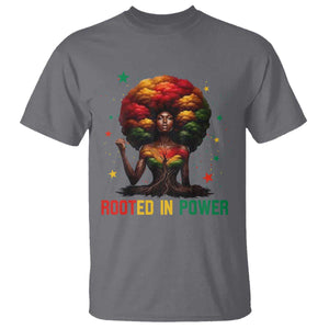 Melanin Queen Rooted In Power T Shirt African American Afro Tree Of Life TS12 Charcoal Print Your Wear