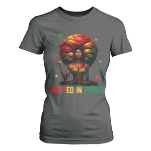 Melanin Queen Rooted In Power T Shirt For Women African American Afro Tree Of Life TS12 Dark Heather Print Your Wear