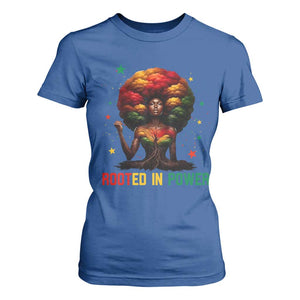 Melanin Queen Rooted In Power T Shirt For Women African American Afro Tree Of Life TS12 Royal Blue Print Your Wear