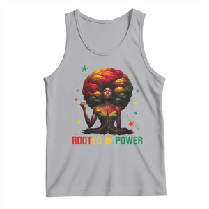 Melanin Queen Rooted In Power Tank Top African American Afro Tree Of Life TS12 Athletic Heather Print Your Wear
