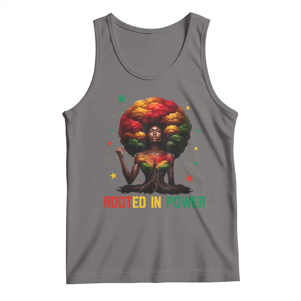 Melanin Queen Rooted In Power Tank Top African American Afro Tree Of Life TS12 Deep Heather Print Your Wear