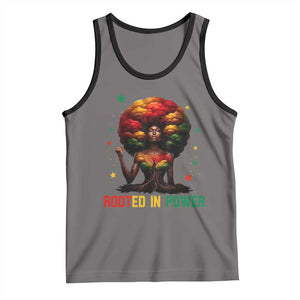 Melanin Queen Rooted In Power Tank Top African American Afro Tree Of Life TS12 Deep Heather Black Print Your Wear