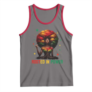 Melanin Queen Rooted In Power Tank Top African American Afro Tree Of Life TS12 Deep Heather Red Print Your Wear