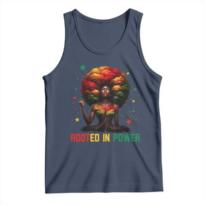 Melanin Queen Rooted In Power Tank Top African American Afro Tree Of Life TS12 Navy Print Your Wear