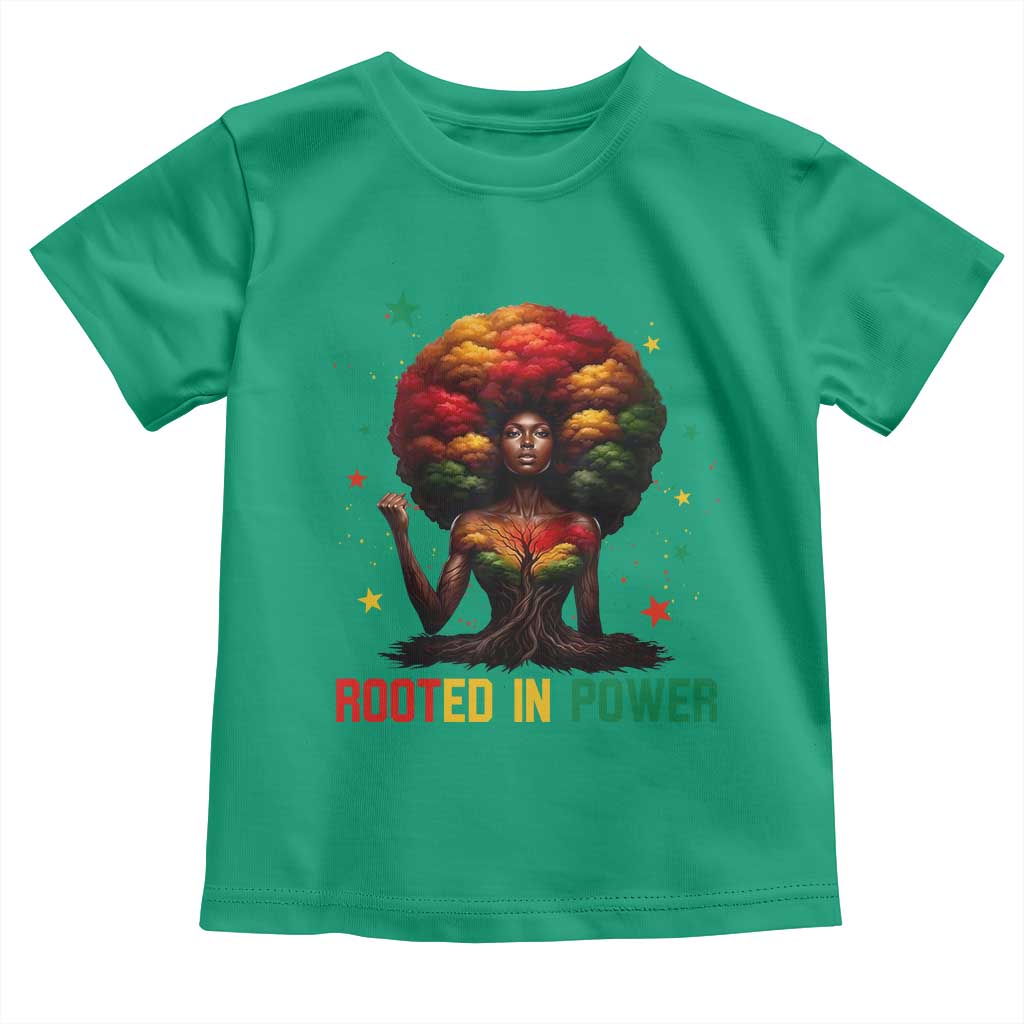 Melanin Queen Rooted In Power Toddler T Shirt African American Afro Tree Of Life TS12 Irish Green Print Your Wear