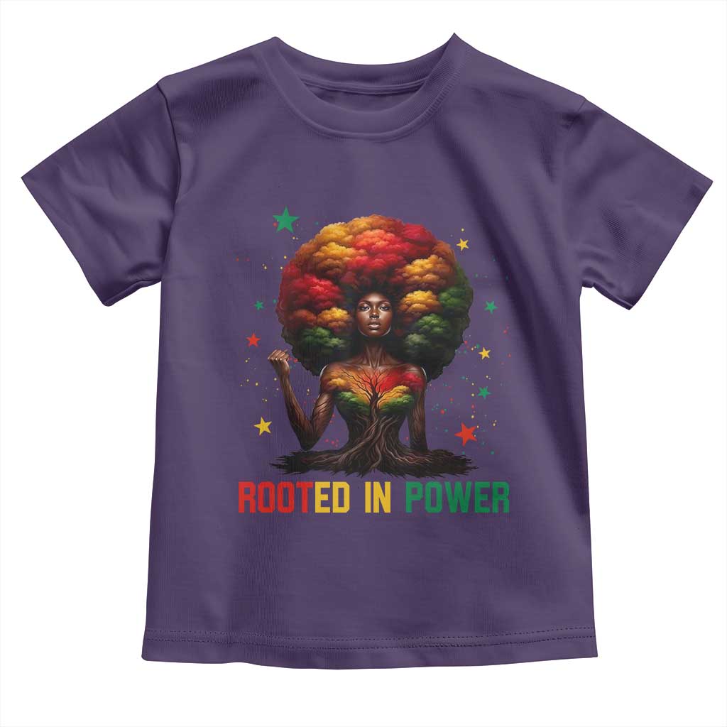 Melanin Queen Rooted In Power Toddler T Shirt African American Afro Tree Of Life TS12 Purple Print Your Wear