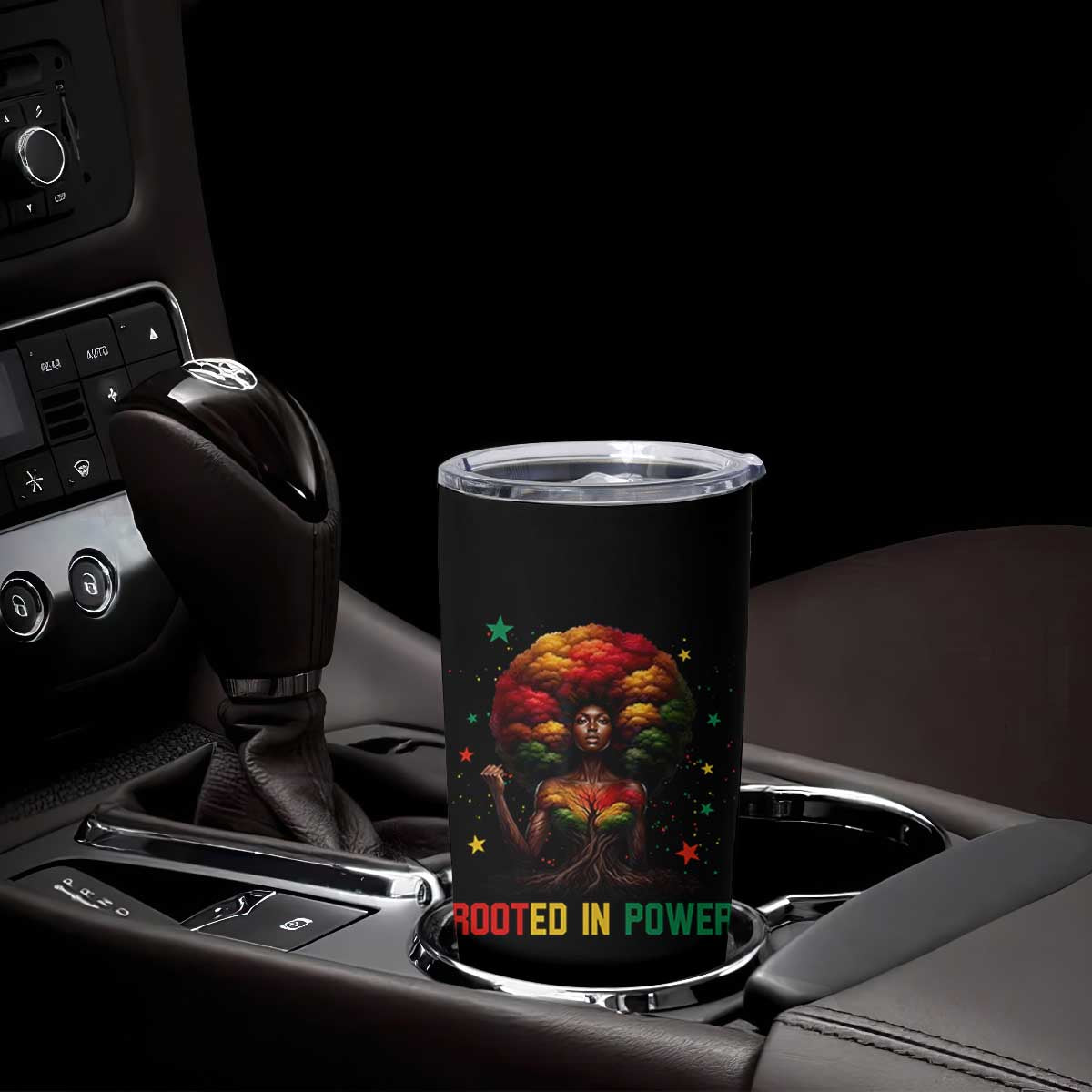 Melanin Queen Rooted In Power Tumbler Cup African American Afro Tree Of Life TS12 Print Your Wear