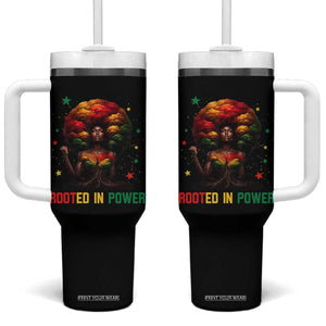 Melanin Queen Rooted In Power Tumbler With Handle African American Afro Tree Of Life TS12 One Size: 40 oz Black Print Your Wear