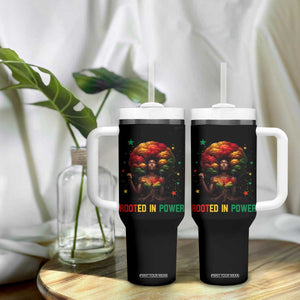 Melanin Queen Rooted In Power Tumbler With Handle African American Afro Tree Of Life TS12 Print Your Wear