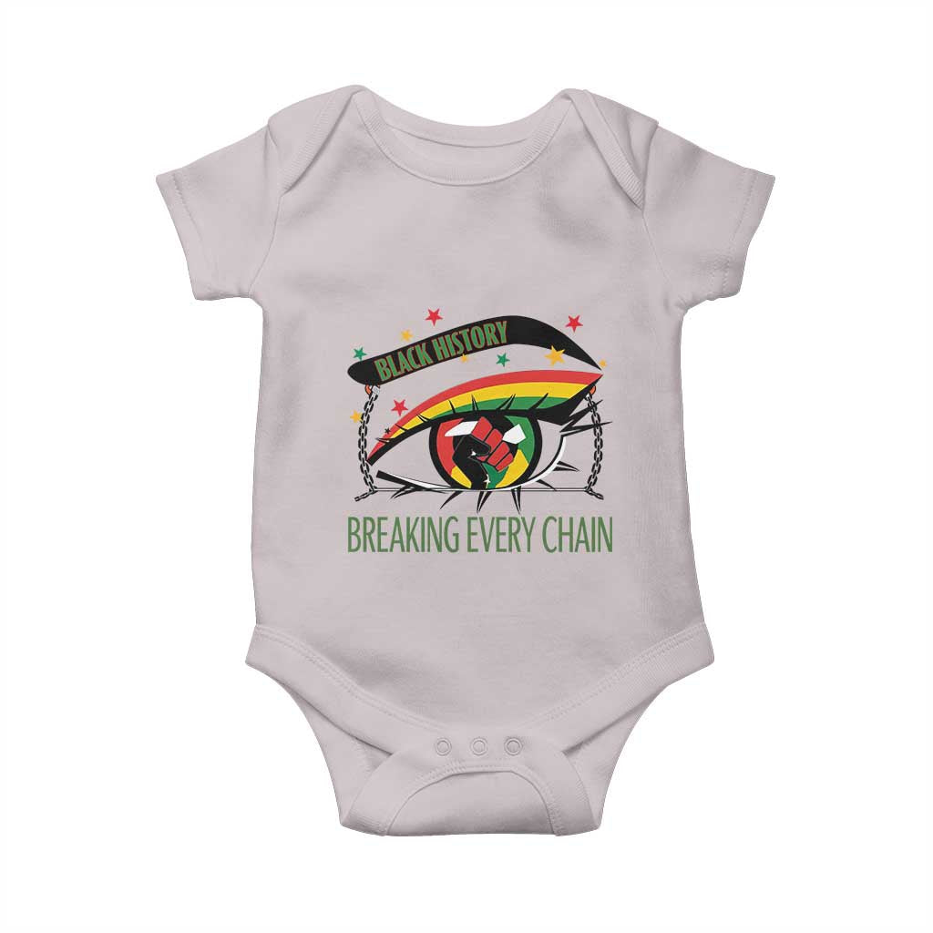 Breaking Every Chain Baby Onesie Black History Month Freedom Gift TS12 Ice Gray Print Your Wear